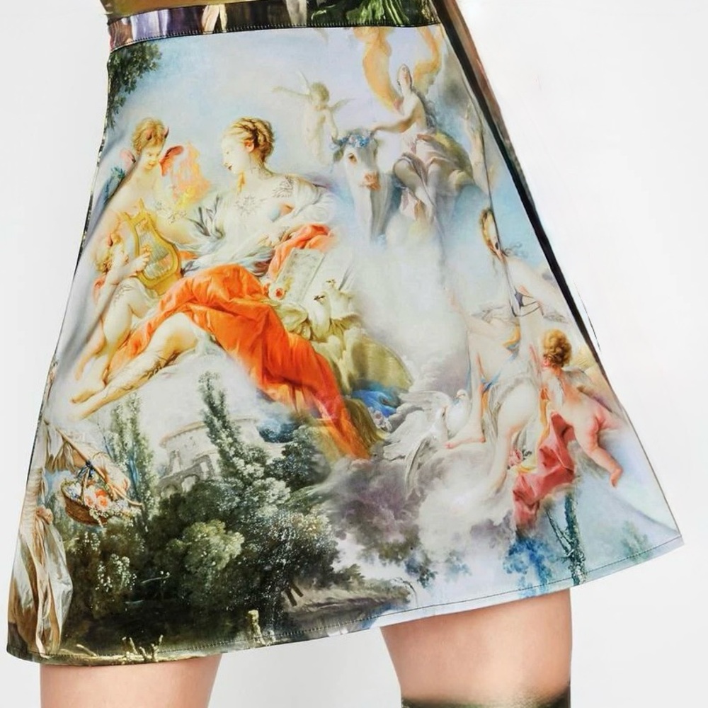 Current Mood Artistic Print A-Line Skirt
